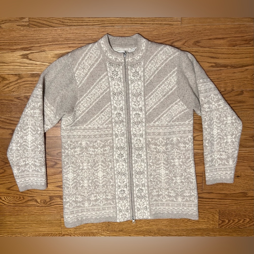 Pendleton‎ Vintage Originals 100% Lambs Wool Cardigan Sweater Fair Isle Pattern